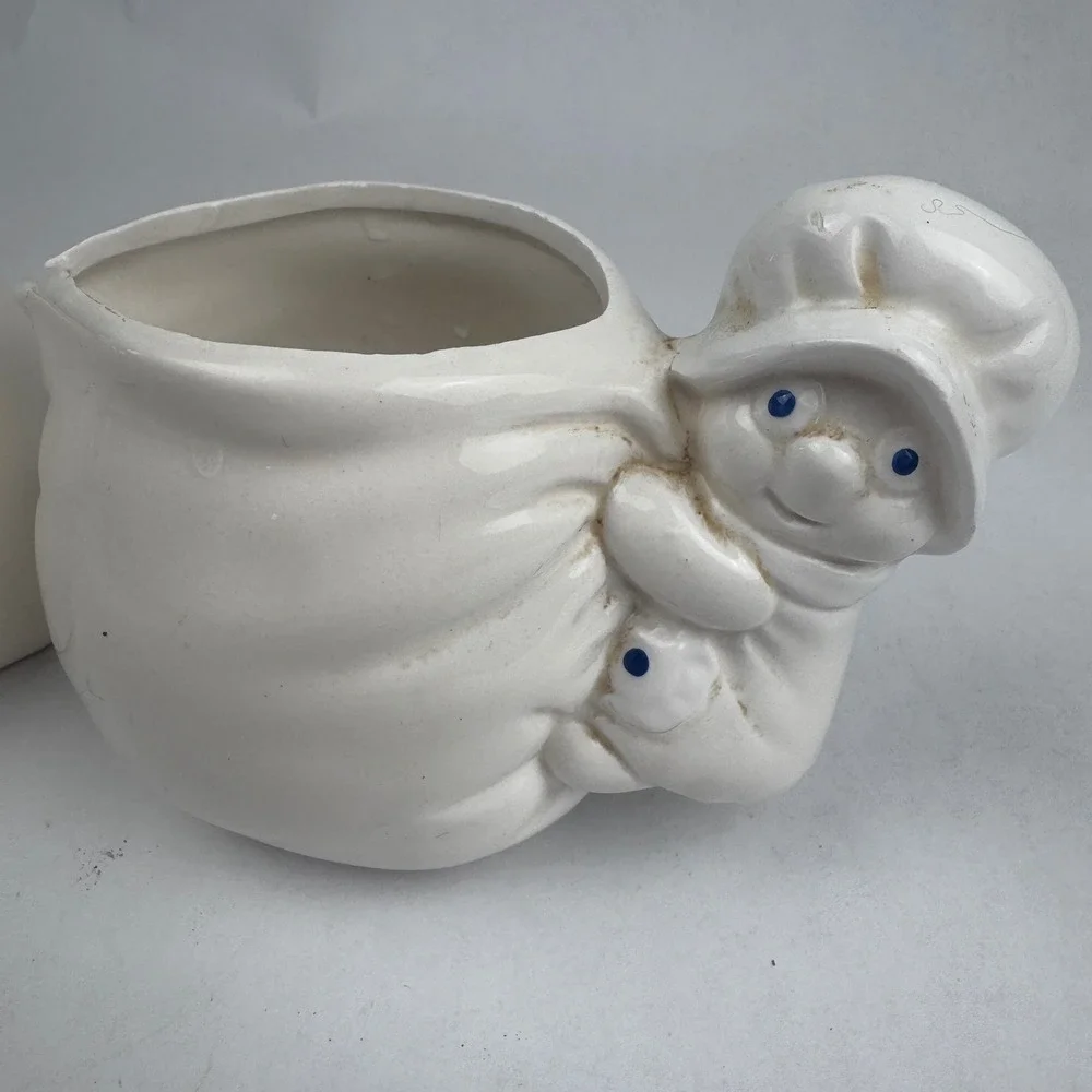 Vintage Pilsbury Doughboy Sugar and Creamer Set 1988